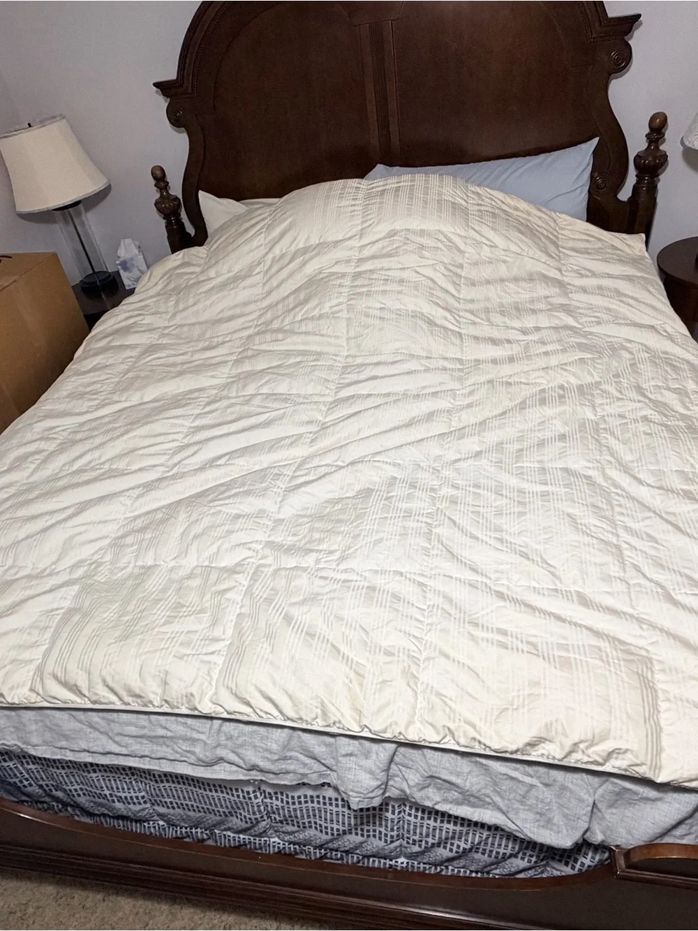 West Elm 100% Linen Gray Duvet Cover 88 x 92 Standard Full Queen W/ Down Insert